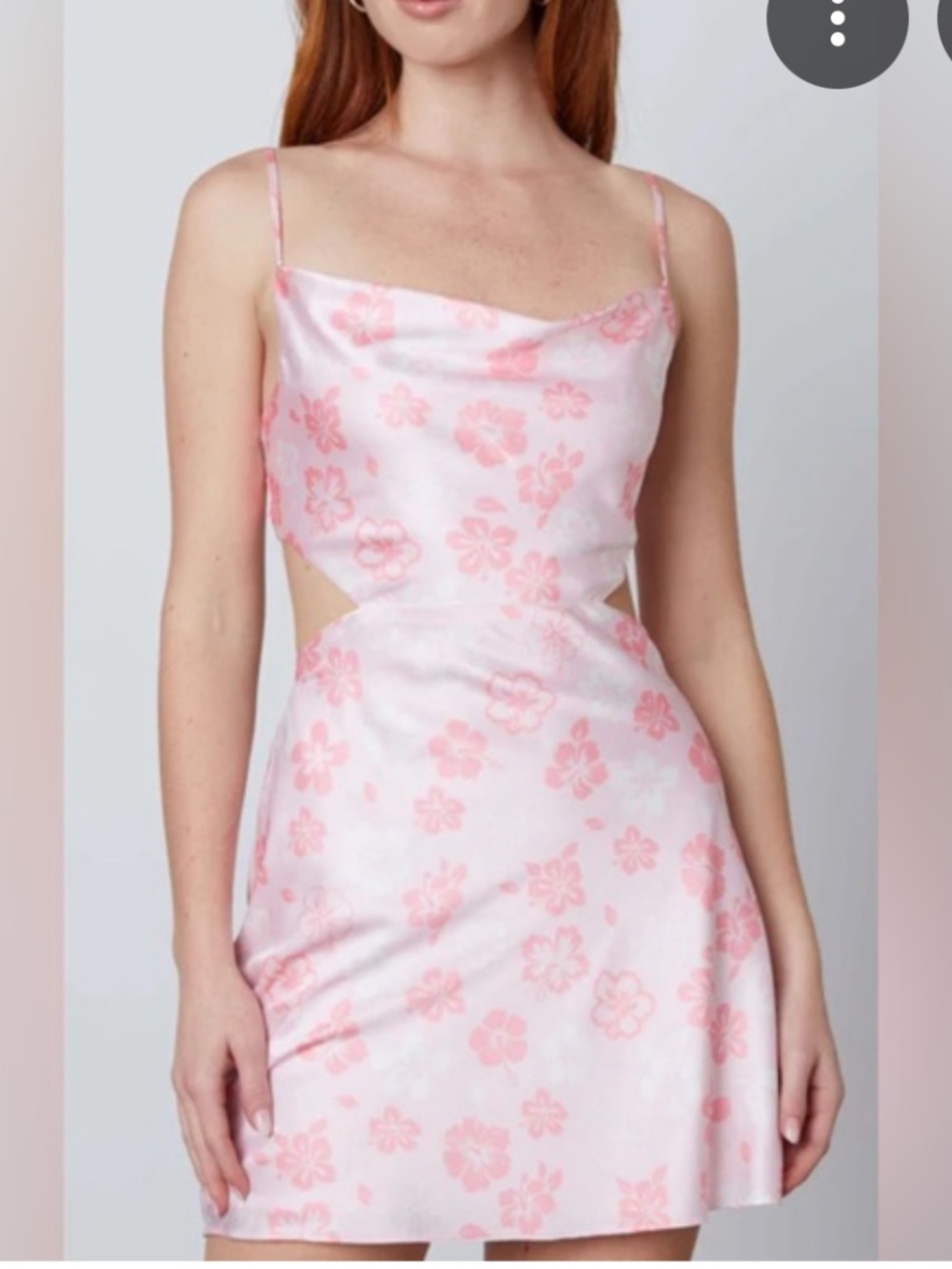 Cotton Candy Pink Floral Cutout Mini Dress